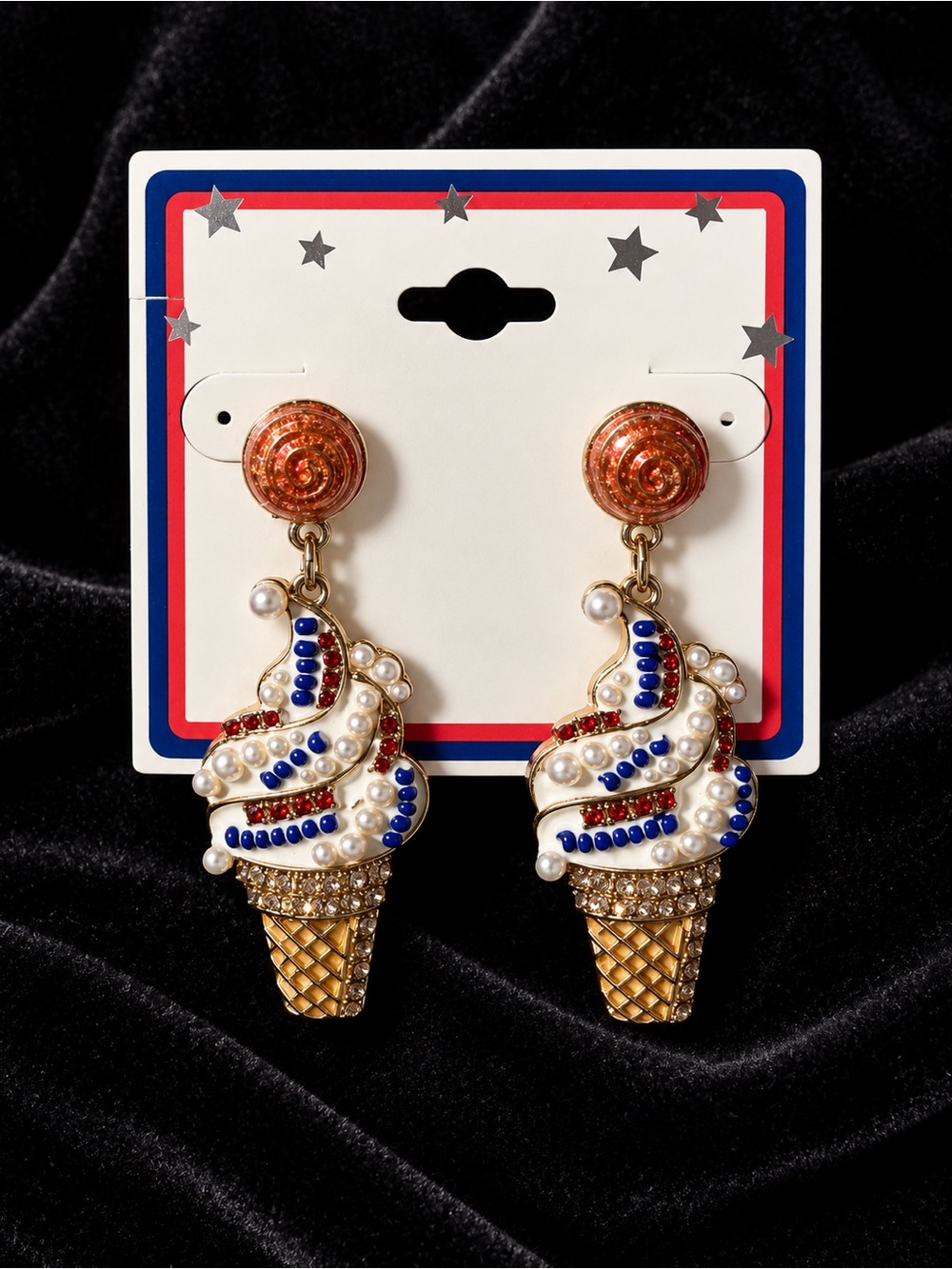 Kohl’s Gold-Tone Patriotic Ice Cream Cone Drop Earrings